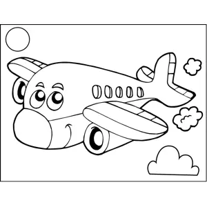 Cute Plane coloring page