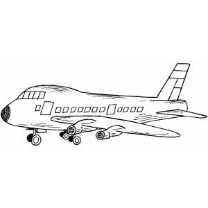 Flying Passengers Plane coloring page