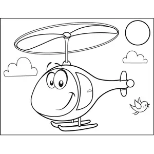 Happy Helicopter coloring page