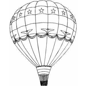 Hot Air Balloon With Stars coloring page