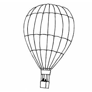 Hot Air Balloon With Two Men coloring page