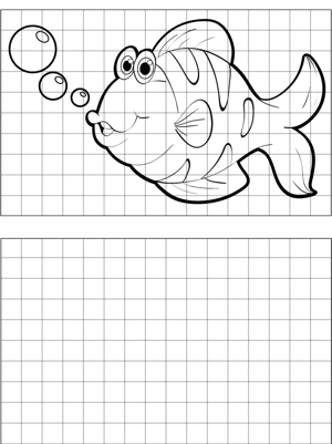 Curious Fish Drawing coloring page