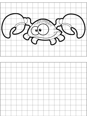Happy Crab Drawing coloring page