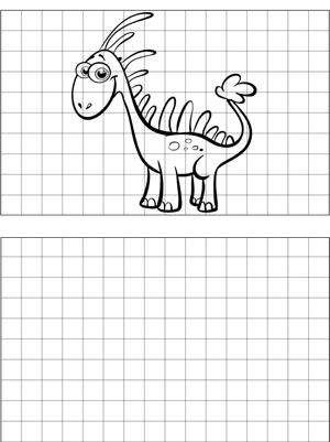 Happy Dinosaur Drawing coloring page