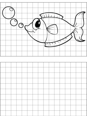 Happy Fish Drawing coloring page