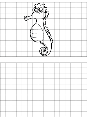 Seahorse Drawing coloring page