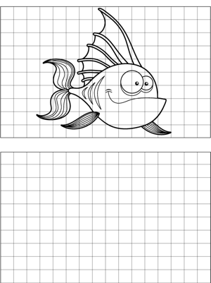 Spiky Fin Fish Drawing coloring page