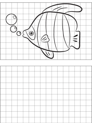 Striped Fish Drawing coloring page