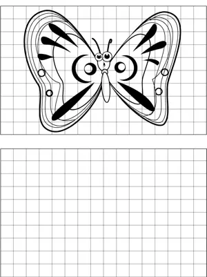 Surprised Butterfly Drawing coloring page