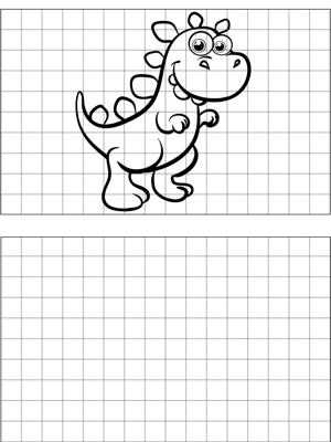 T-Rex Drawing coloring page