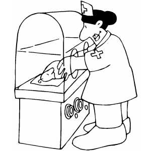 Baby In Incubator coloring page