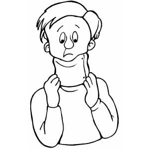 Boy With Neckbrace coloring page