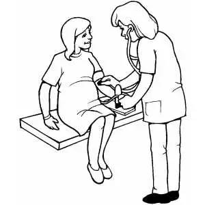 Doctor Checking Pregnant Woman coloring page