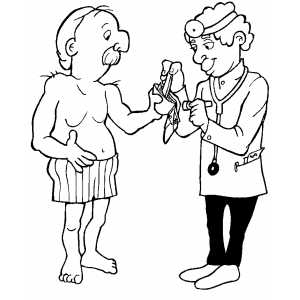 Doctor Examining Patient Wallet coloring page