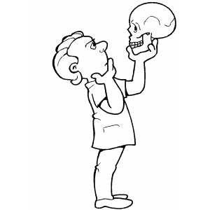 Doctor With Skull In His Hand coloring page