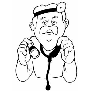 Doctor With Stethoscope coloring page