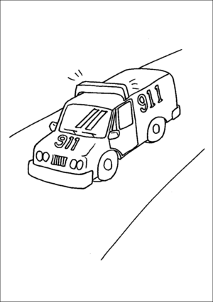 Emergency Rescue Vehicle coloring page