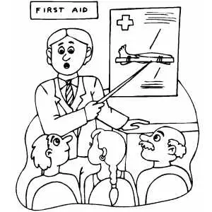 First Aid Instruction coloring page
