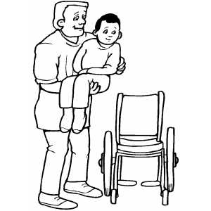 Orderly And Patient coloring page