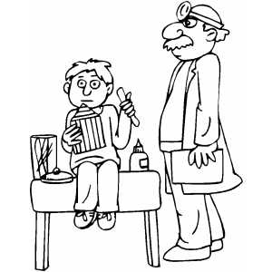 Pediatrician And Patient coloring page
