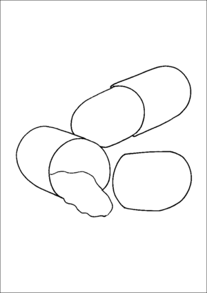 Spilling Medicine Capsules coloring page