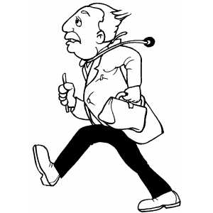 Walking Doctor coloring page