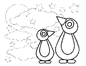 2 Penguins coloring page