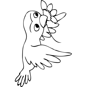 Bird Carries Flower coloring page