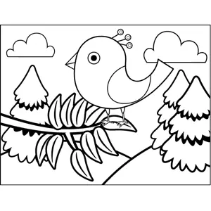 Bird in Leaves coloring page