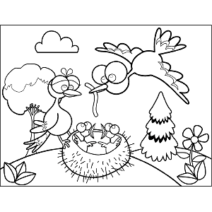Birds Googly Eyes coloring page
