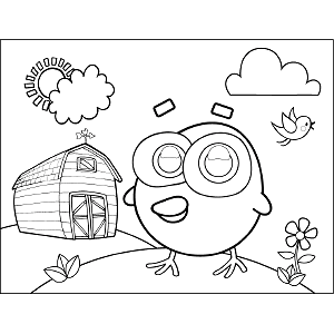 Chick Googly Eyes coloring page