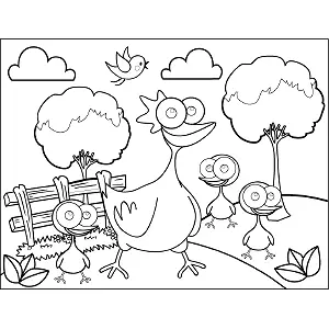 Chicken Googly Eyes coloring page