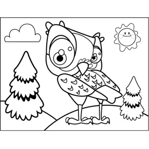 Coy Owl coloring page