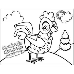 Crowing Rooster coloring page