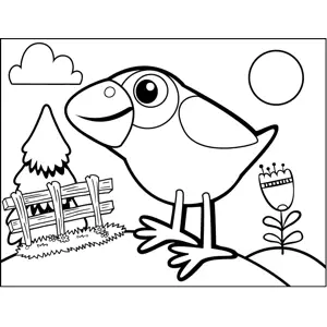 Curious Bird coloring page