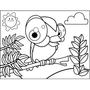 Curious Finch coloring page