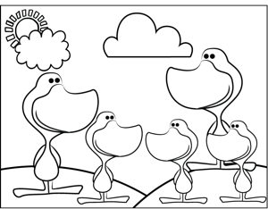 Cute Ducks coloring page