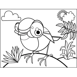 Cute Round Bird coloring page