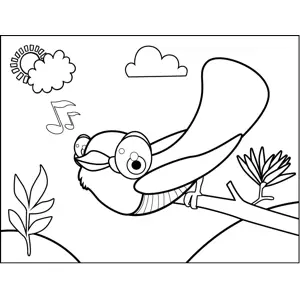 Cute Songbird coloring page