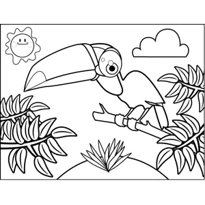 Cute Toucan coloring page