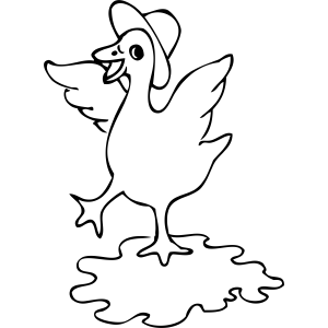 Dancing Puddle Duck coloring page