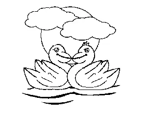 Ducks in Love coloring page
