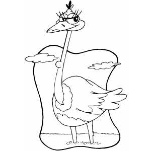 Fancy Ostrich coloring page