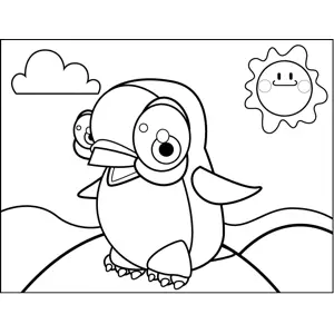 Flapping Penguin coloring page