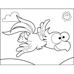Flying Cockatiel coloring page