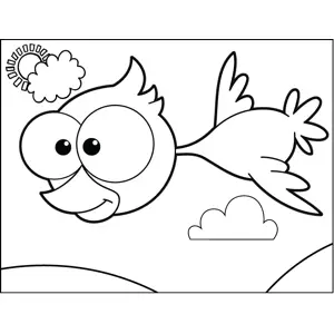 Happy Flapping Bird coloring page