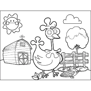 Hen Googly Eyes coloring page