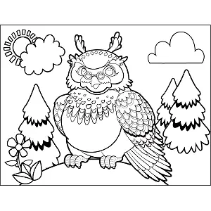Horned Owl coloring page