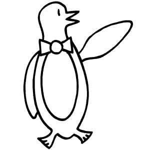 Penguin Waves To You coloring page
