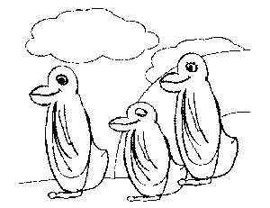 Penguins and Igloo coloring page